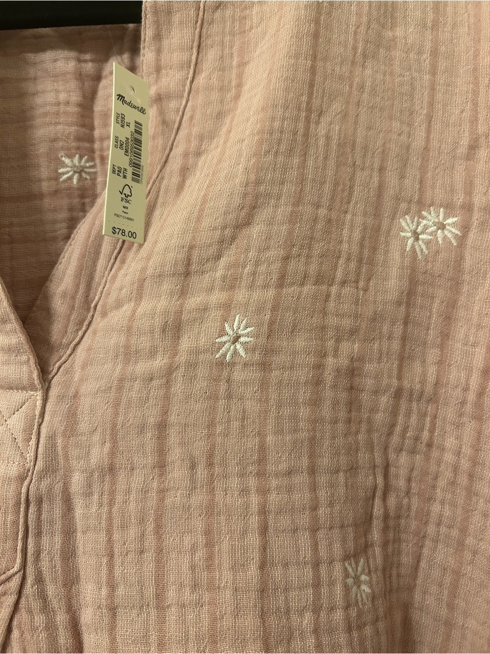Madewell Embroidered Lakeline Popover Top - Picture 3 of 6